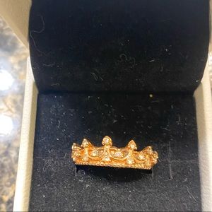 gold princess crown ring size 7